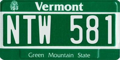 VT license plate NTW581