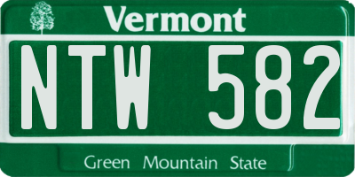 VT license plate NTW582