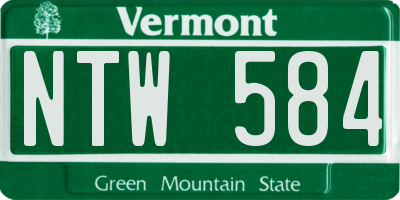 VT license plate NTW584