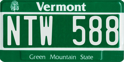 VT license plate NTW588