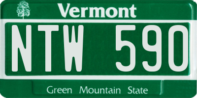 VT license plate NTW590