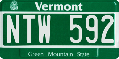 VT license plate NTW592