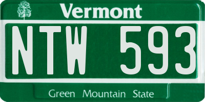 VT license plate NTW593