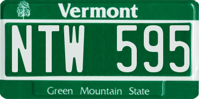 VT license plate NTW595