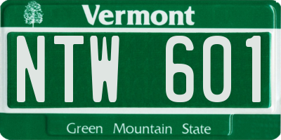 VT license plate NTW601