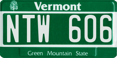 VT license plate NTW606