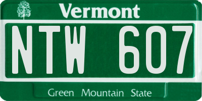 VT license plate NTW607