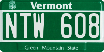 VT license plate NTW608