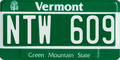 VT license plate NTW609