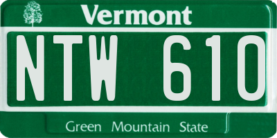VT license plate NTW610