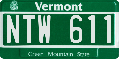 VT license plate NTW611