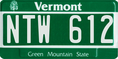VT license plate NTW612