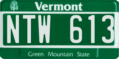 VT license plate NTW613