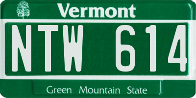 VT license plate NTW614