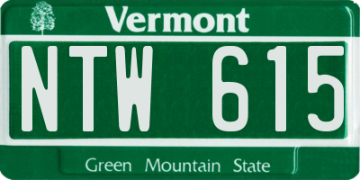 VT license plate NTW615