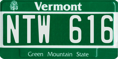 VT license plate NTW616