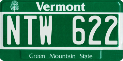 VT license plate NTW622