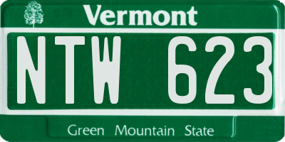 VT license plate NTW623