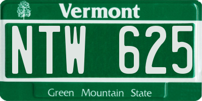 VT license plate NTW625