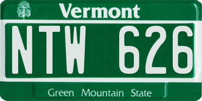 VT license plate NTW626