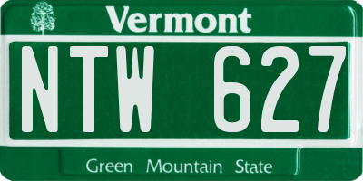 VT license plate NTW627