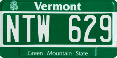 VT license plate NTW629