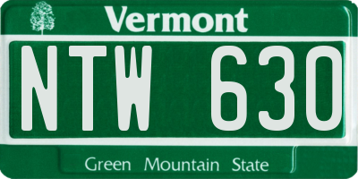 VT license plate NTW630