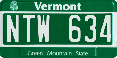 VT license plate NTW634