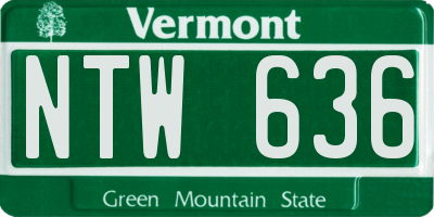VT license plate NTW636