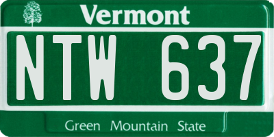 VT license plate NTW637