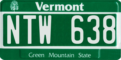 VT license plate NTW638