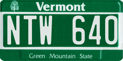 VT license plate NTW640
