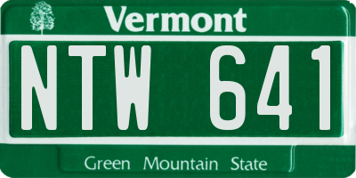 VT license plate NTW641