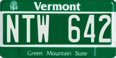 VT license plate NTW642