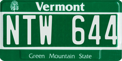 VT license plate NTW644