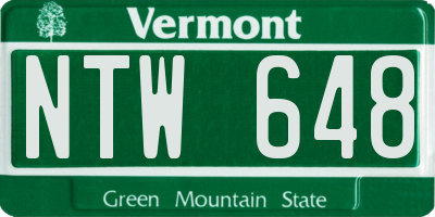 VT license plate NTW648