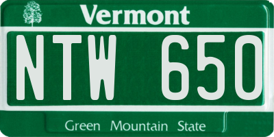 VT license plate NTW650
