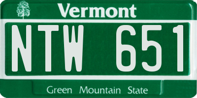 VT license plate NTW651