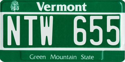 VT license plate NTW655