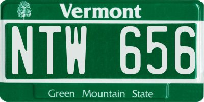 VT license plate NTW656