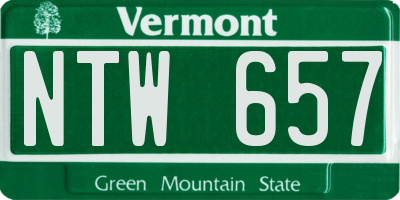 VT license plate NTW657