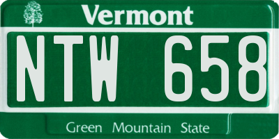 VT license plate NTW658