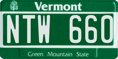 VT license plate NTW660