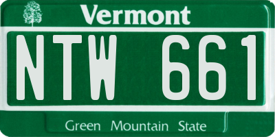VT license plate NTW661