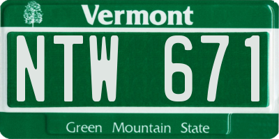 VT license plate NTW671