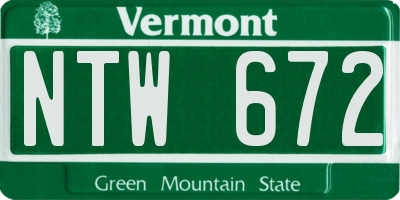 VT license plate NTW672