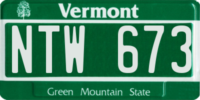 VT license plate NTW673
