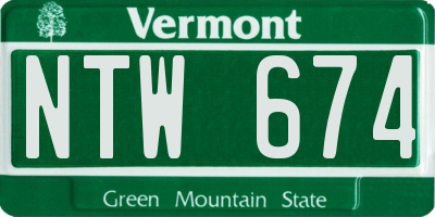 VT license plate NTW674