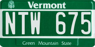 VT license plate NTW675