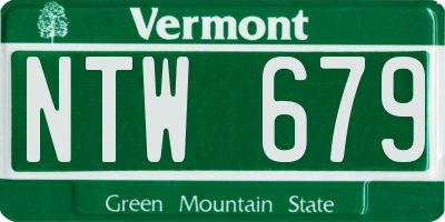 VT license plate NTW679